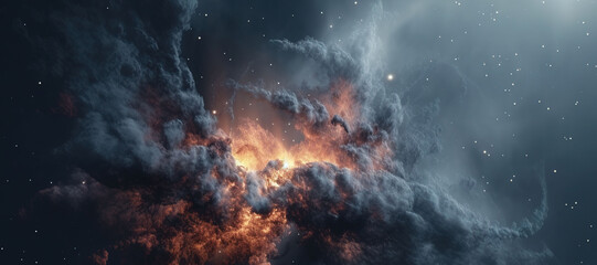 nebula cloud smoke, fire light, galaxy space 4