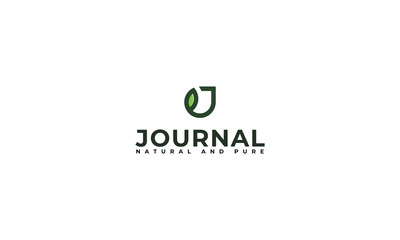 Letter J natural leafy Botanical logo
