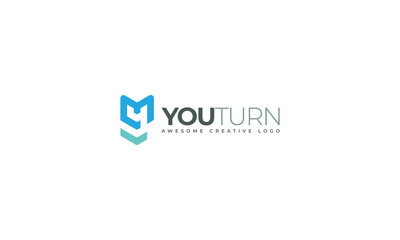 Letter Y modern blue colour simple flat logo