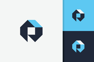 house logo with letter r and roof logo design icon template