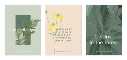 Botanical poster template design, nature concept - 701550998