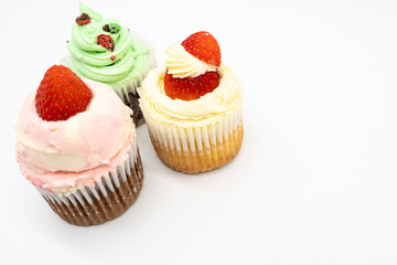 Cupcake isolated on white background.