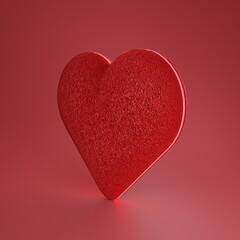 Heart 3D rendered looking so nice with a beautiful red color.