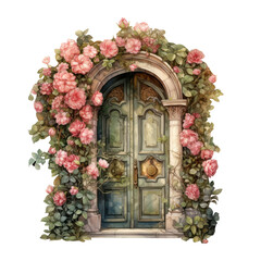 Fototapeta na wymiar Valentine wreath on door