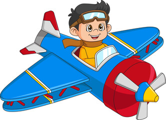 Little Boy Operating a Plane