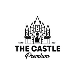 Monoline Castle Premium Logo Design