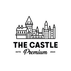 Monoline Castle Premium Logo Design