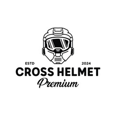 Monoline Cross Helmet Premium Logo Design © Ganteng