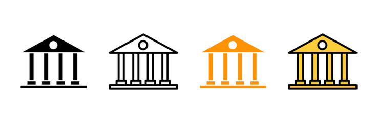 Bank icon set vector. Bank sign and symbol, museum, university