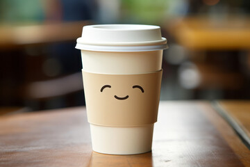 a to-go coffee to-go cup that is sleepy tired worn out, cute, stock photo, --ar 3:2 --v 5.2 Job ID: 6f39b56c-2552-44fc-bed0-9acc991fc519