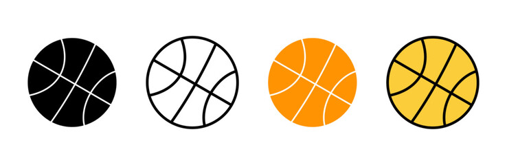 Basketball icon set vector. Basketball ball sign and symbol - obrazy, fototapety, plakaty