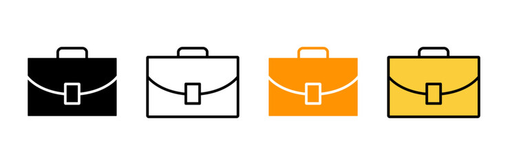 Briefcase icon set vector. suitcase sign and symbol. luggage symbol.