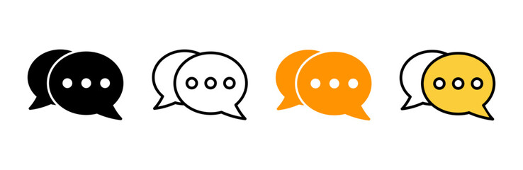 Chat icon set vector. speech bubble sign and symbol. comment icon. message