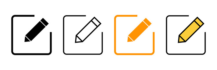 Edit icon set vector. edit document sign and symbol. edit text icon. pencil. sign up