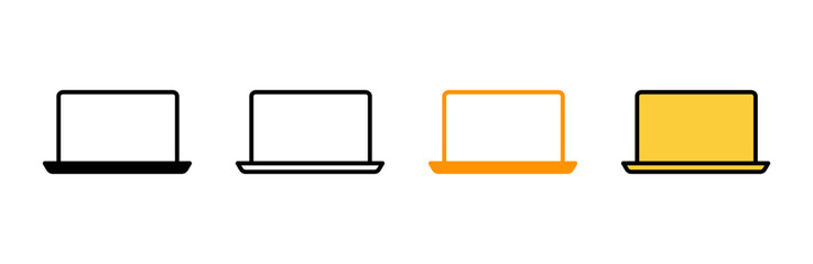 Laptop icon set vector. computer sign and symbol