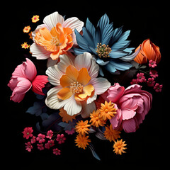 Flower black background