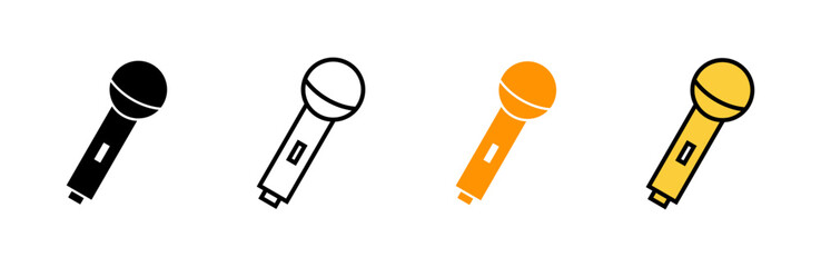 Microphone icon set vector. karaoke sign and symbol
