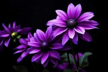 purple flower with black background stock photo  - Powered by Adobe