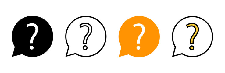 Question icon set vector. question mark sign and symbol