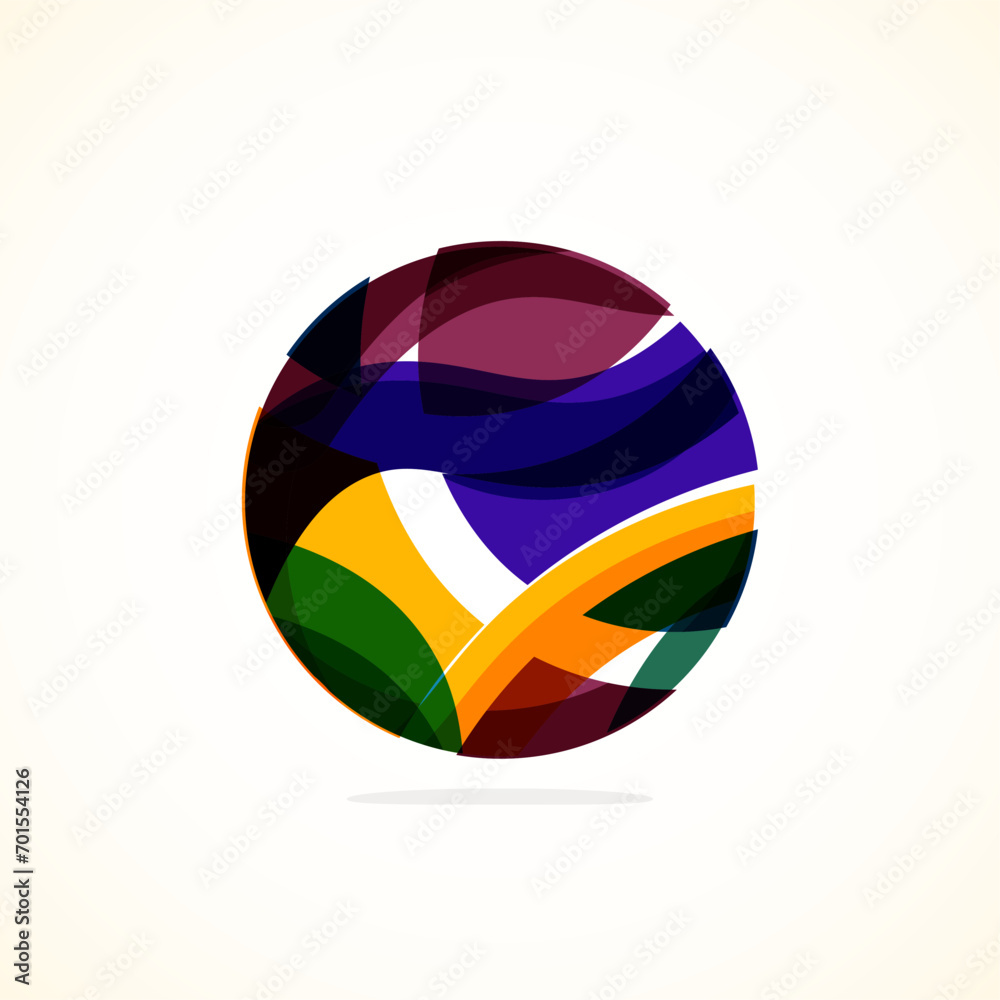 Poster Abstract circle logo - minimalist emblem, timeless and universal shape of circle. Unique logo represent range of brands and concepts, encapsulating simplicity and creativity in single, iconic image