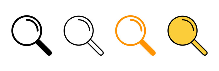 Search icon set vector. search magnifying glass sign and symbol - obrazy, fototapety, plakaty