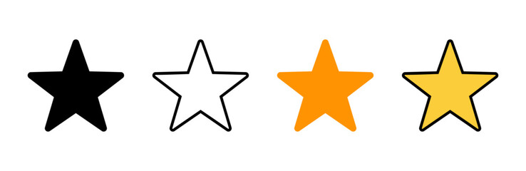 Star Icon set vector. rating sign and symbol. favourite star icon