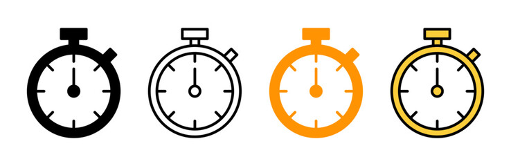 stopwatch icon set vector. Timer sign and symbol. Countdown icon. Period of time