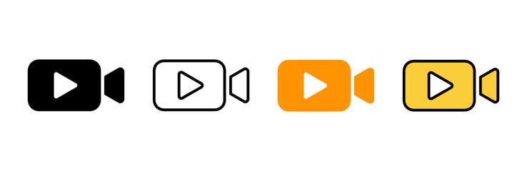 Video icon set vector. video camera sign and symbol. movie sign. cinema
