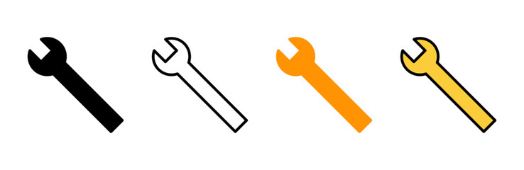 Wrench icon set vector. repair icon. tools sign and symbol