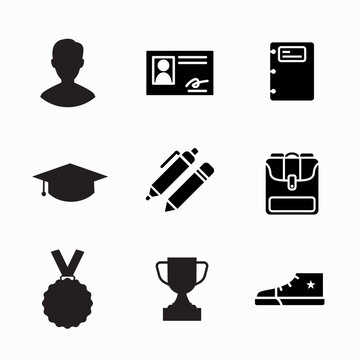 Collection of icons for school