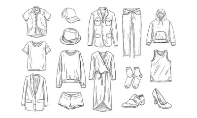 clothes handdrawn collection