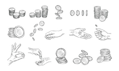 coins handdrawn collection