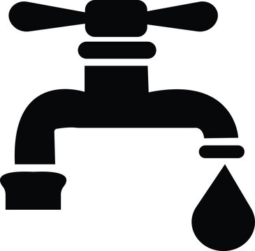 recommend clip art: Water Faucet Icon vector, Tap sign. Bathroom symbol. Water flows from the faucet symbol. Drinking water company symbol for apps and websites, logo design, isolated on transparent background,