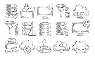 Cloud Computing network handdrawn collection