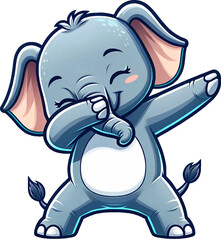 Obraz premium Elephant Dabbing Dance PNG. You will be able to create your own poster, t-shirts, cards, greeting cards, stickers, mugs, pillows, scrapbooks, postcards, vinyl decals, artwork, DIY projects and more.