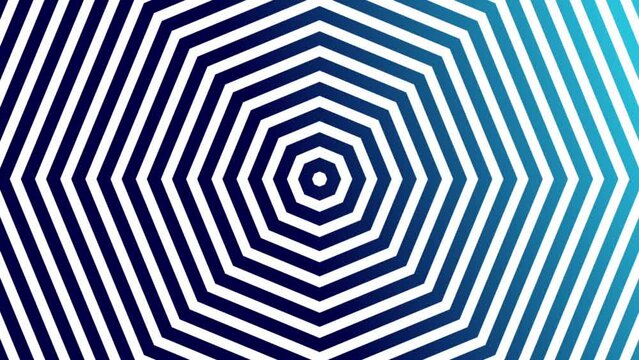 Colorful seamless octagon line looping animation background. Hypnotized line animation with gradient color.