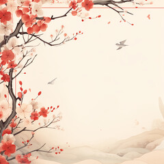 붉은 색채 새해인사