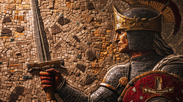King Arthur mosaic, byzantine art