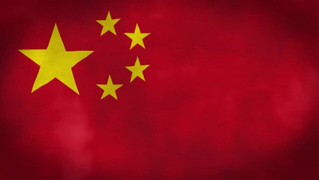 China’s  flag is waving 3D animation. China flag waving in the wind. National flag of China. flag seamless loop animation.