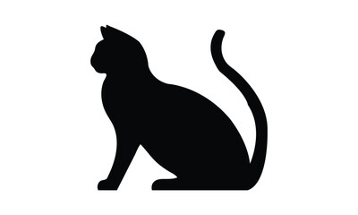Cat Vector isolated silhouette - on white background,Instant Digital Download.