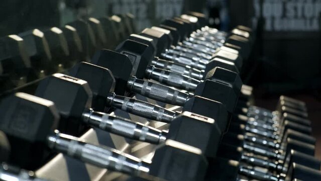 gym interior metal dumbbells and fit life.
