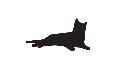 Cat Vector isolated silhouette - on white background,Instant Digital Download.
