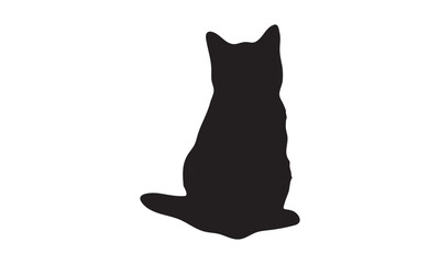 Cat Vector isolated silhouette - on white background,Instant Digital Download.
