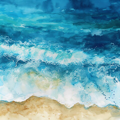 푸른바다 모래사장 - obrazy, fototapety, plakaty