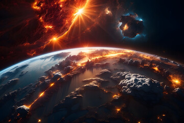 Solar flare towards Earth

