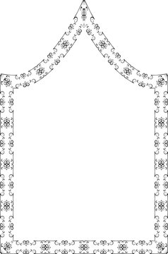 Inflexed Arch Vertical Frame architectural arche window door Vintage frame Flower wreath leaf vector floral border picture frames Branch laurel botanical silhouette black elements decoration