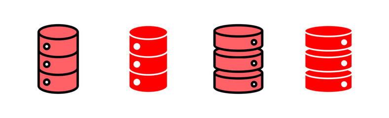 Database icon set illustration. database sign and symbol