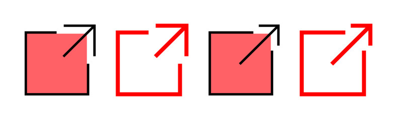 External link icon set illustration. link sign and symbol. hyperlink symbol