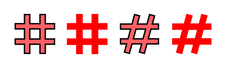 Obraz premium Hashtag icon set illustration. hashtag sign and symbol
