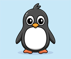 vector cute Penguin illustration, cartoon flat isolated